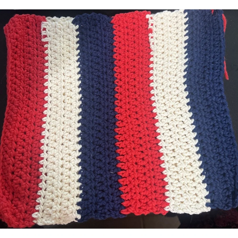 HANDMADE SET OF 2 CROCHET COTTON DISH CLOTHS OR WASH CLOTHS APPROX 10x11